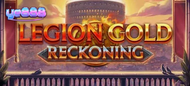 Cena de batalha épica com elementos romanos e símbolos de legião no jogo Legion Gold Reckoning